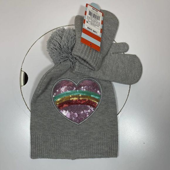 12-24 month Cat and Jack hat and mittens - Picture 1 of 2